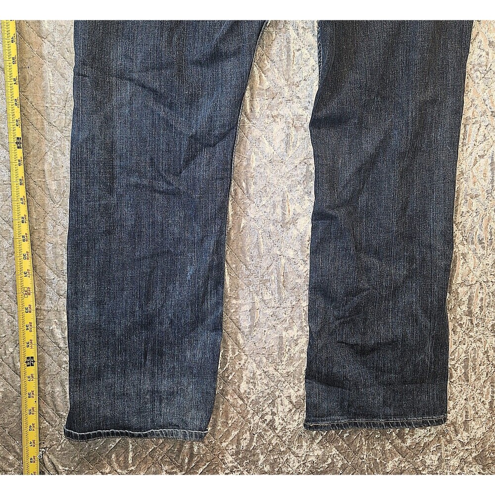 Levi's 514 Straight Fit Dark Wash Stretch Denim Jeans Mens 40x30 W40 L30 Red Tab - Picture 5 of 12